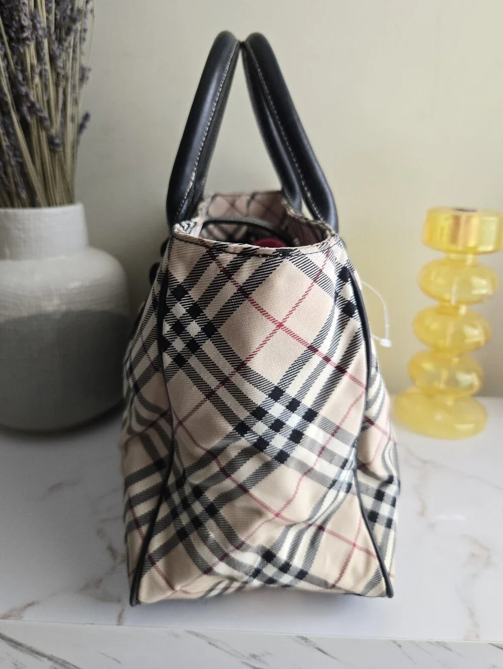 Vintage Burberry Blue Label Nova Check Canvas Japan Exclusive Satchel Bag